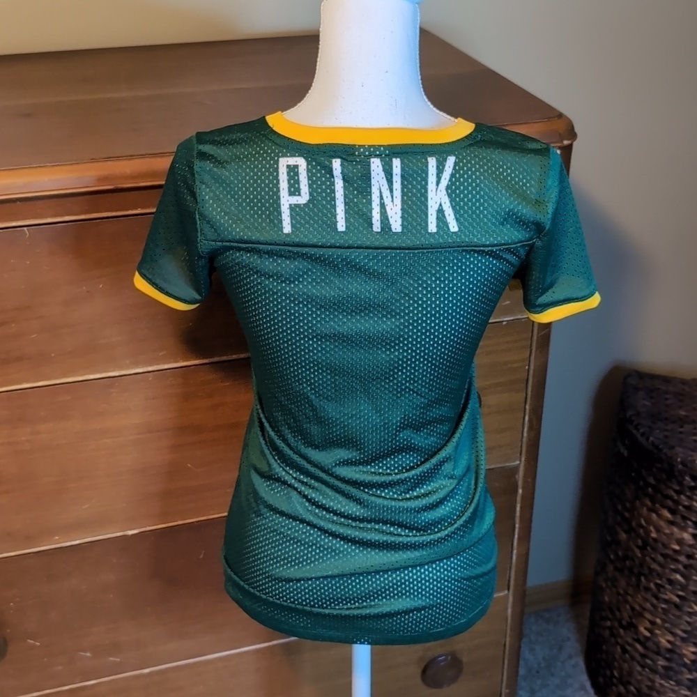 VS PINK GREEN BAY Packers Boxy JERSEY Shirt - Picture 6 of 12